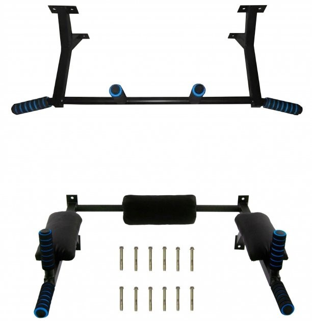 

Набор брусья-пресс 2 в 1 + турник Монолит БС Атлет настенный черно-синий (01КАБП-2чп)