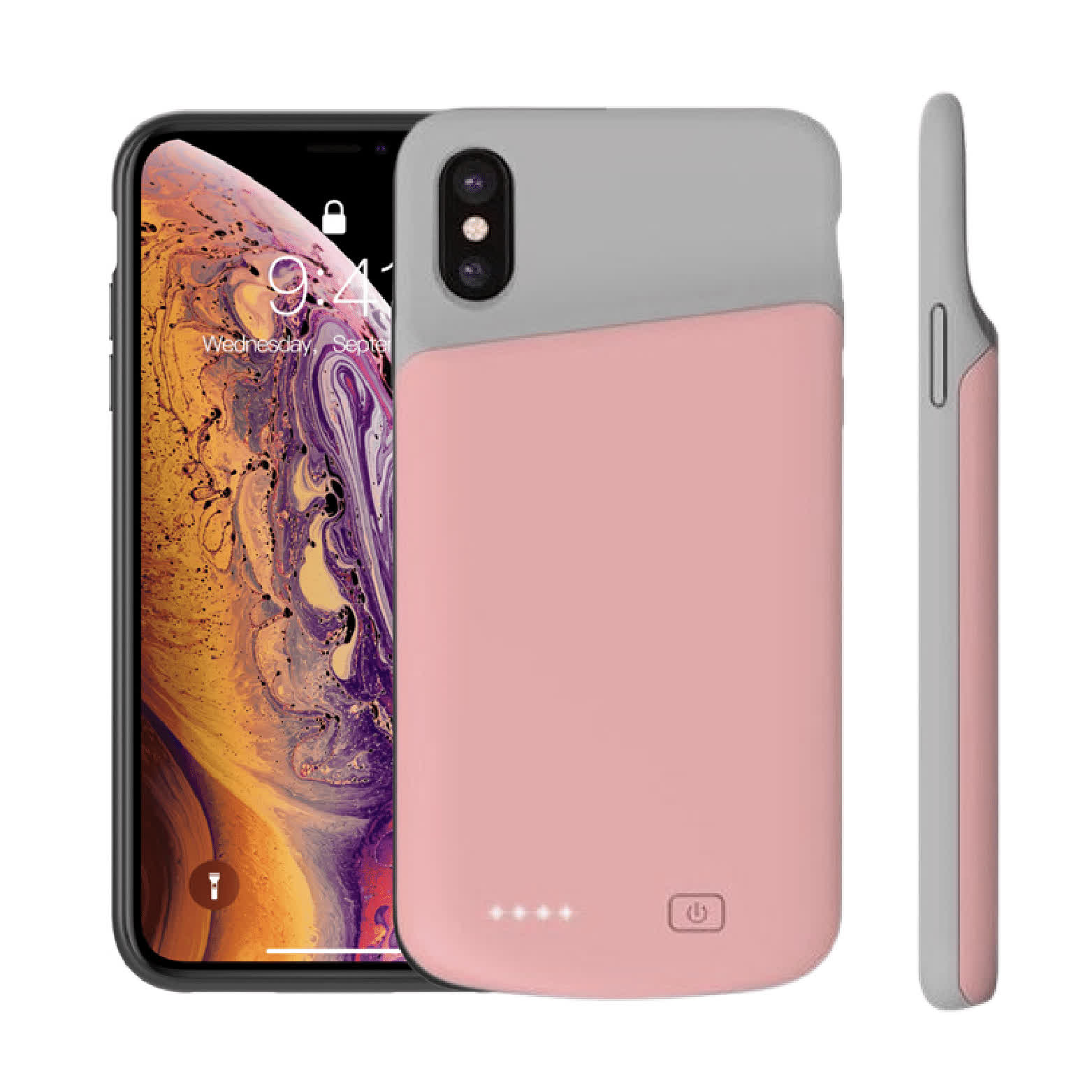 

Чехол зарядка iBattery для iPhone XS Max 6000 mAh rose