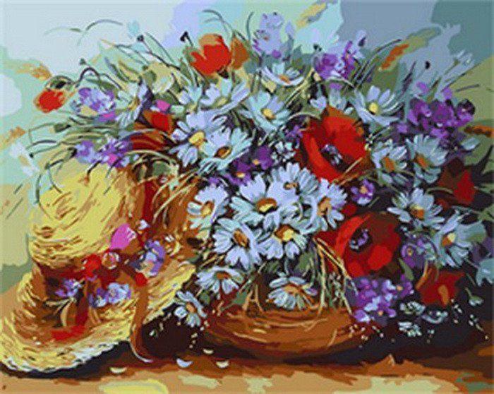 

Картина по номерам Q1734 Ромашки и шляпа, 40x50 см., Mariposa