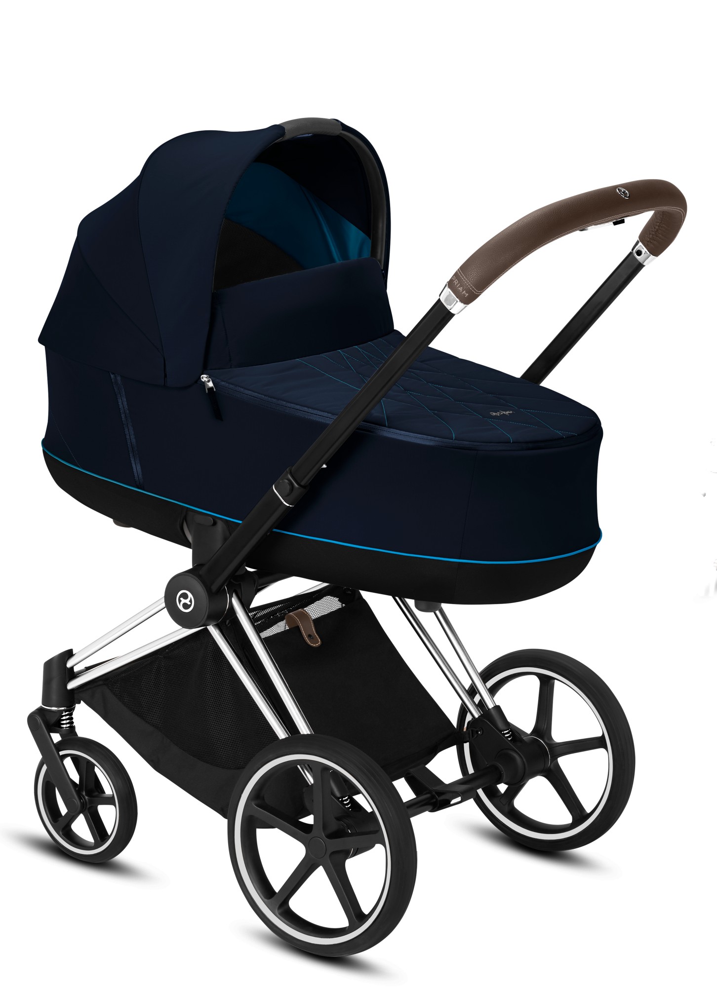 

Коляска для новорожденных Cybex Priam Nautical Blue шасси Chrome Brown