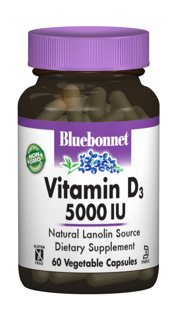 

Витамин D3 Bluebonnet Nutrition (Vitamin D3) 5000 МЕ 60 капсул