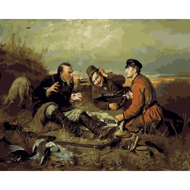 

Картина по номерам VP413 Охотники на привале. Худ. Василий Перов, 40x50 см., Babylon