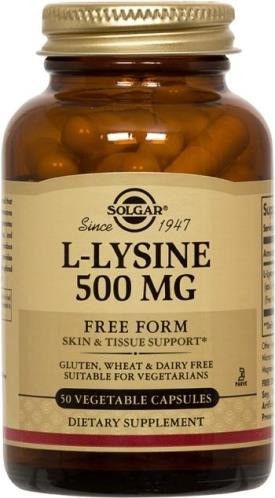 

Лизин, свободная форма, L-Lysine, Solgar, 500 мг, 50 капсул