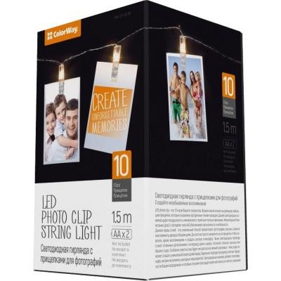 

Гирлянда ColorWay 10 LED, 1.5м, гирлянда с прищепками (CW-LCP-10L15B)