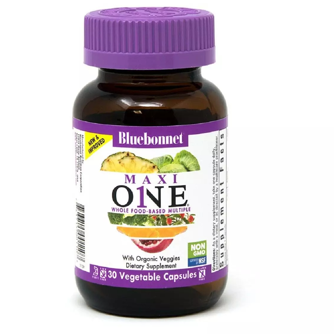 

Мультивитамины c железом Bluebonnet Nutrition (MAXI ONE With Iron) 30 вегетарианских капсул