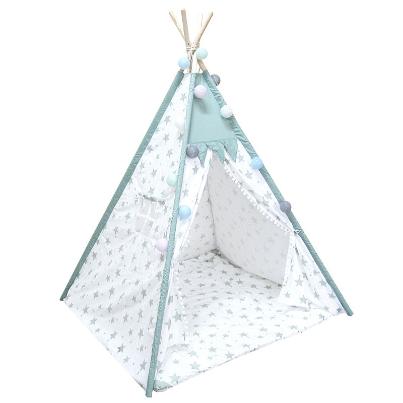 

Вигвам Littledove RT-14 Mint Stars детская игровая палатка для дома (SKU_6740-23091)