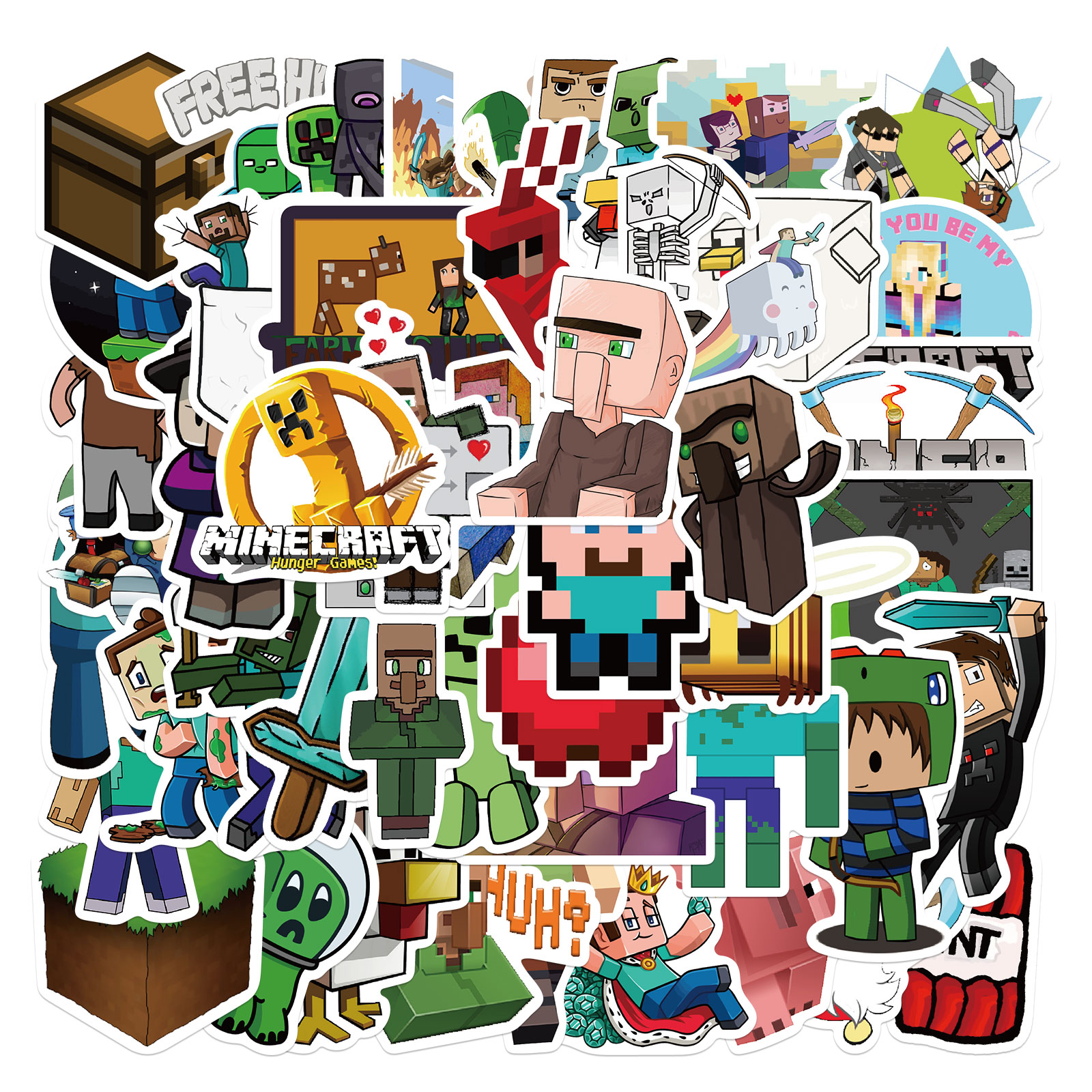 

Набор наклеек Minecraft, Gamer - 50 шт | Майнкрафт, Геймер - Водостойкие стикеры для оклеивания