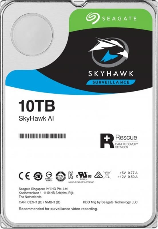 

Жесткий диск HDD SATA 10 TB Seagate SkyHawk Al Surveillance 256MB (ST10000VE0008)