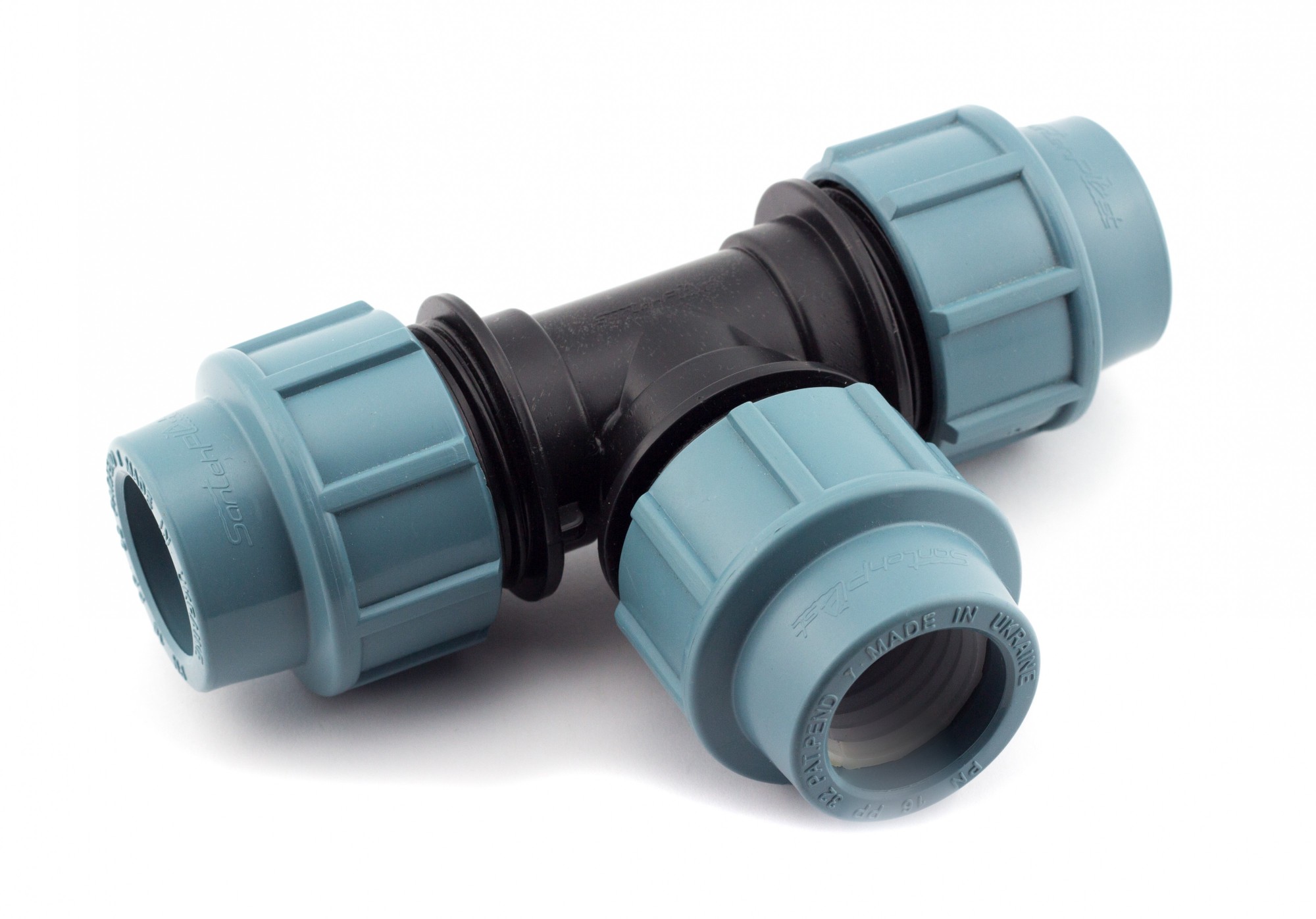 Тройник зажимной 32х32х32 \"Santehplast\" для полиэтиленновых труб пнд ...