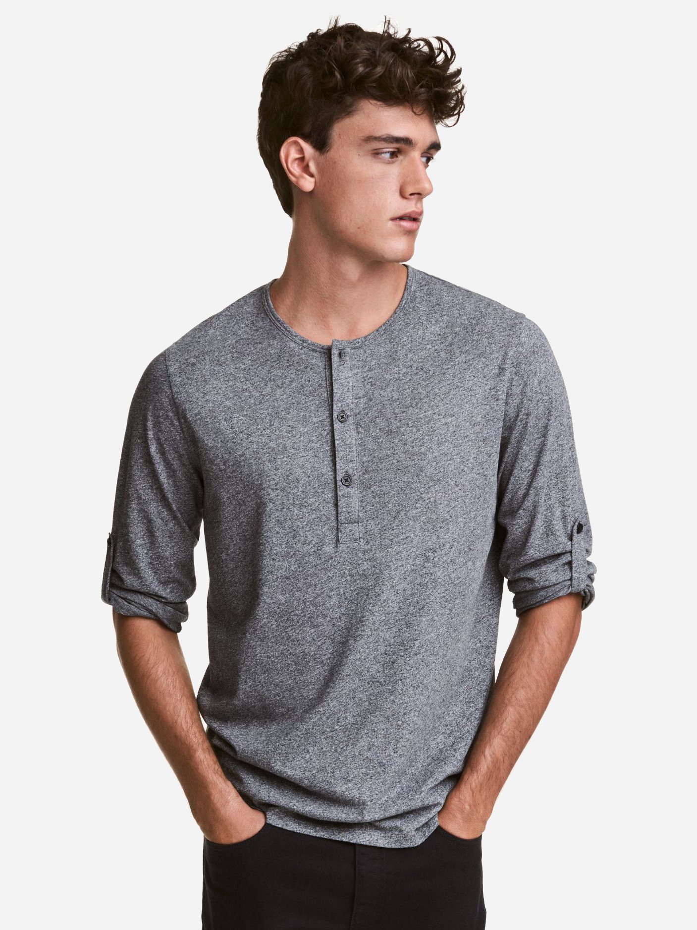 

Лонгслив H&M 0412620-4 S Серый (СА2000001428856)