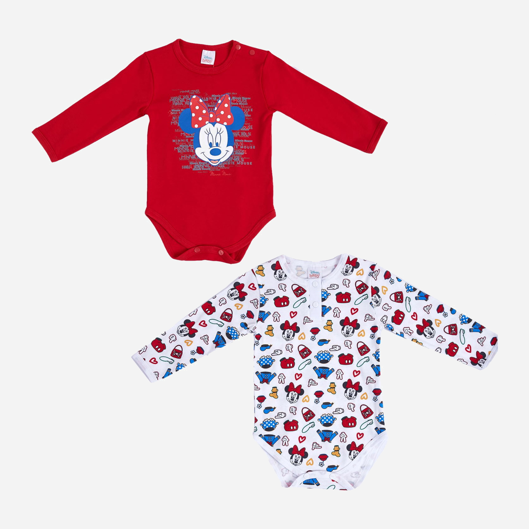 

Боди Disney Minnie Mouse MN18363 2 шт 62-68 см Бело-красное