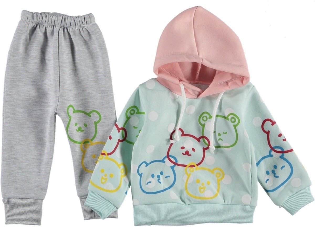 

Комплект (свитшот + штаны) Baby Lux 86 см Серо-мятный Трехнитка 100% хлопок