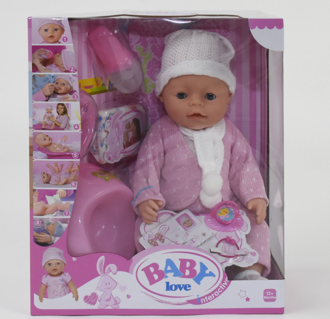

Пупс с аксессуарами Warm Baby BL 020 C пупс функциональный пьет из бутылочки