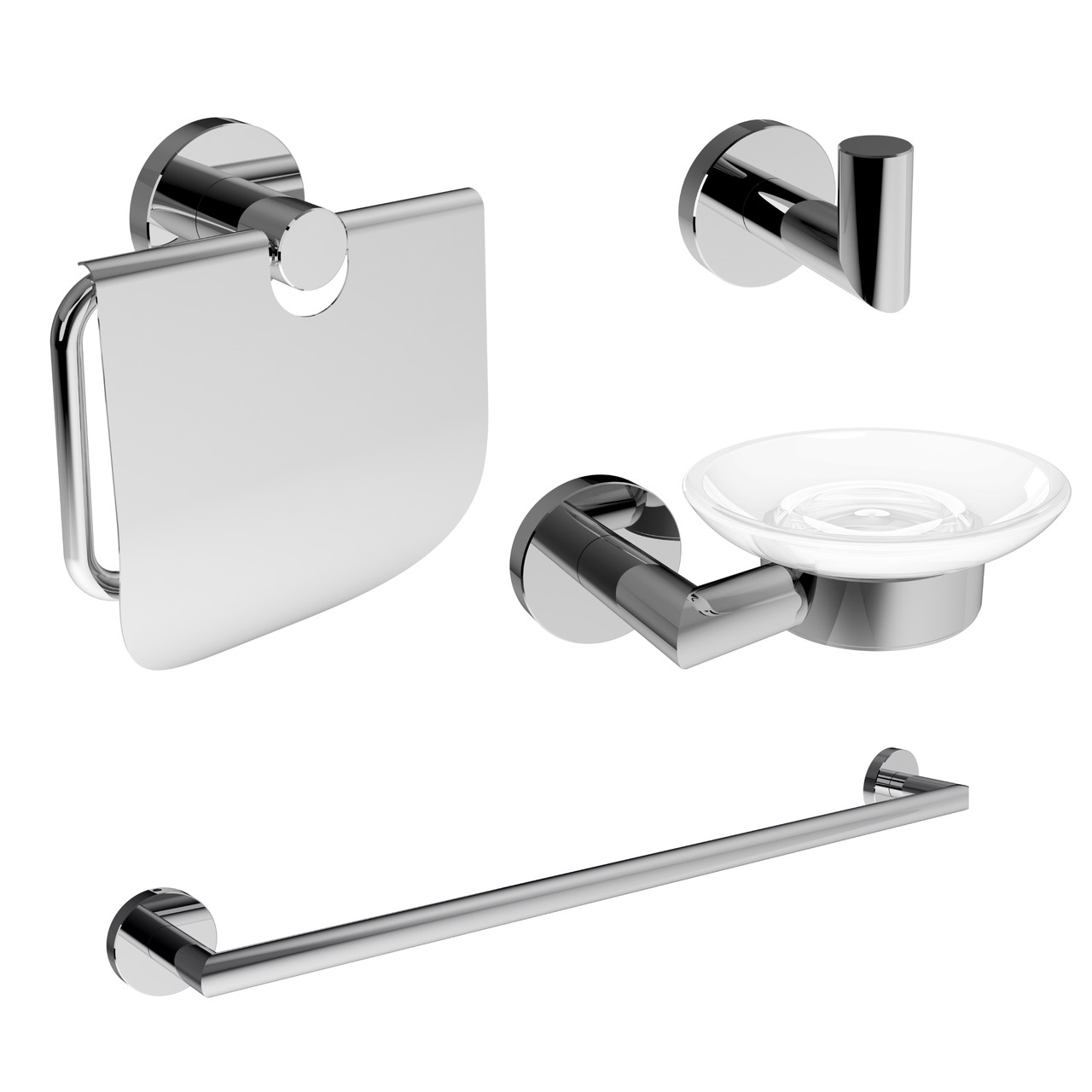 

Набор аксессуаров Imprese HRANICE 4 в 1 полотенцедержатель 60см 131100 крючок 100100 мыльница 110100 держатель для туалетной бумаги 140100