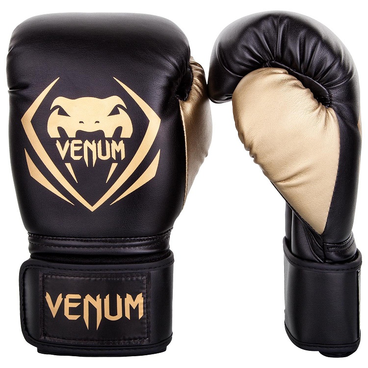 

Перчатки Venum Contender Boxing Black/Gold 14 ун Чёрний