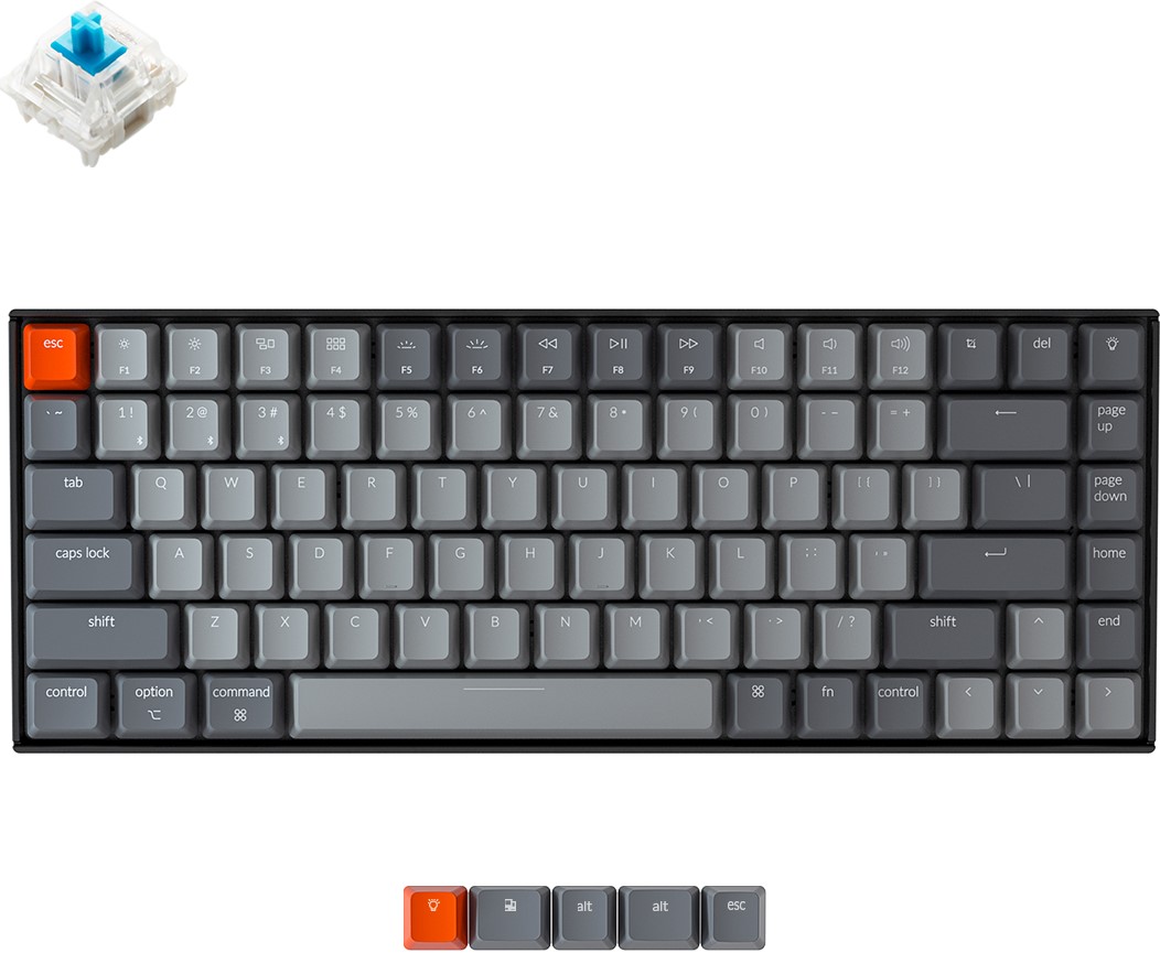 

Клавіатура бездротова Keychron K2 Gateron Blue White LED USB/Bluetooth Black (ENG/RU)