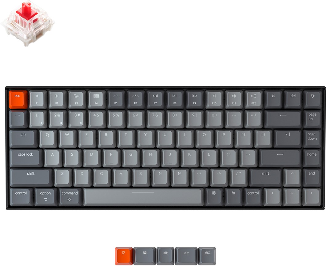 

Клавіатура бездротова Keychron K2 Gateron Red White LED USB/Bluetooth Black (ENG/RU)