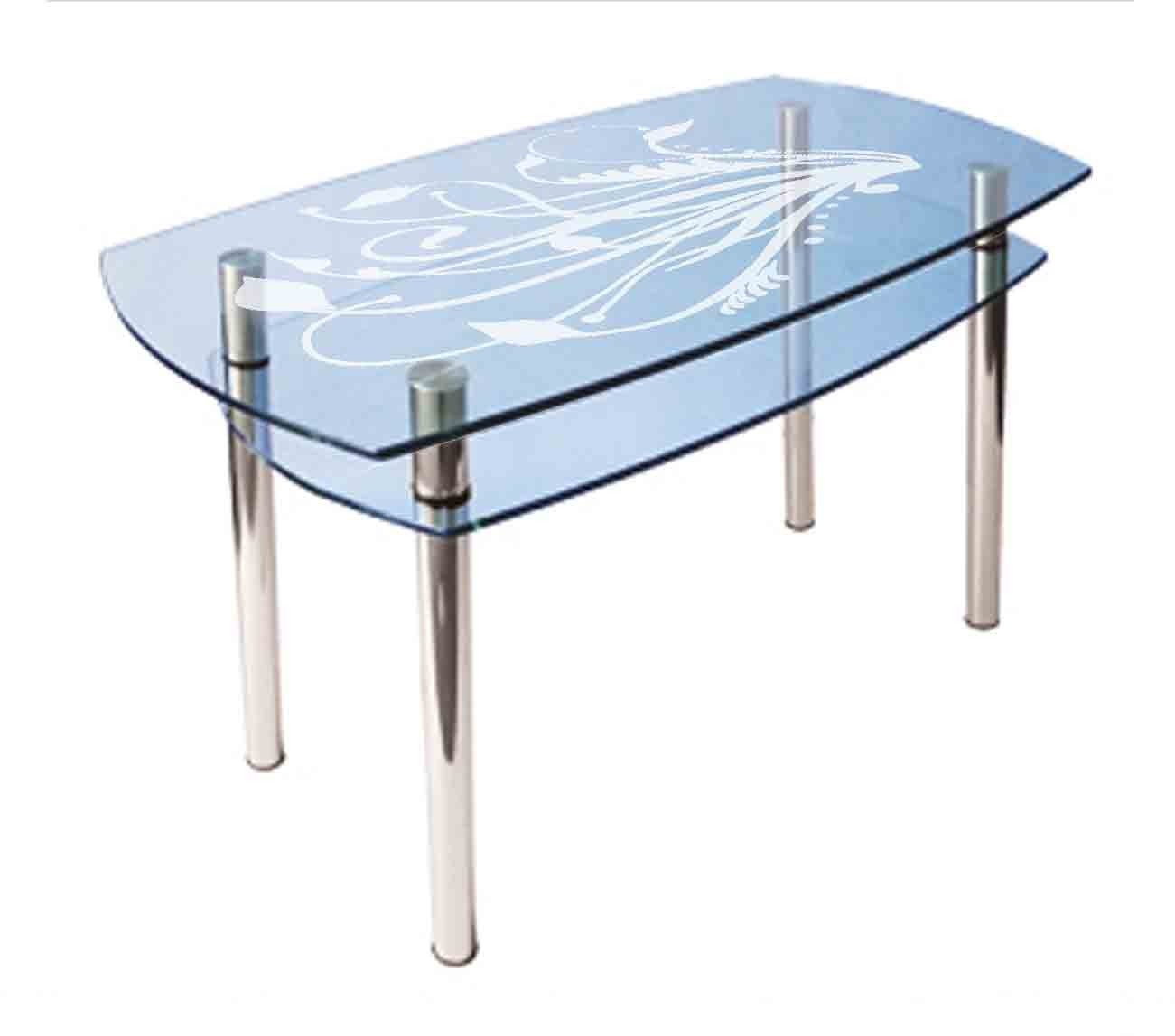 

Обеденный стеклянный стол Glass Antonik КС-2 прозрачный с пескоструем №36 (1100х700х750 мм)