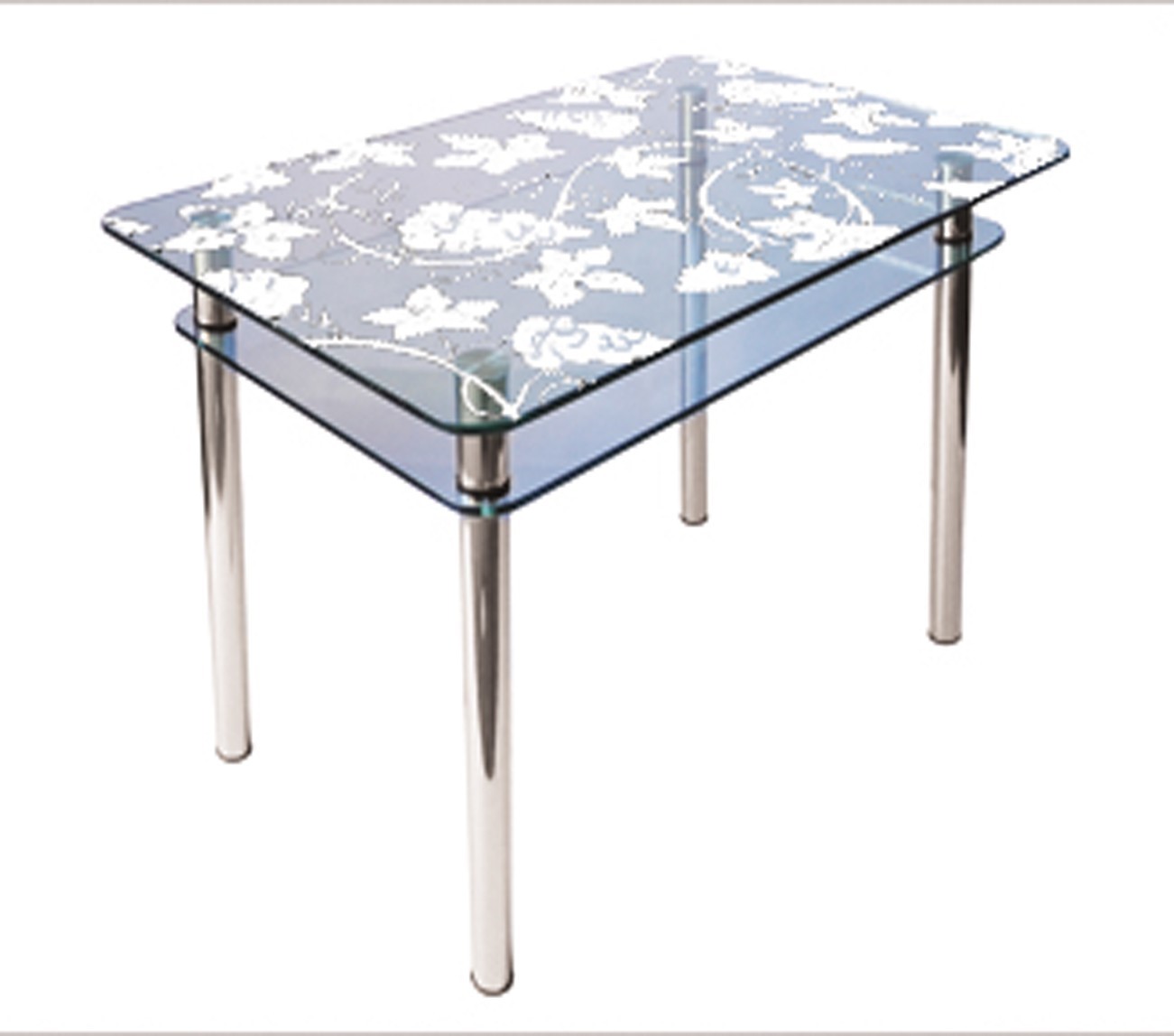 

Обеденный стеклянный стол Glass Antonik КС-1 прозрачный с пескоструем №51 (900х600х750 мм)