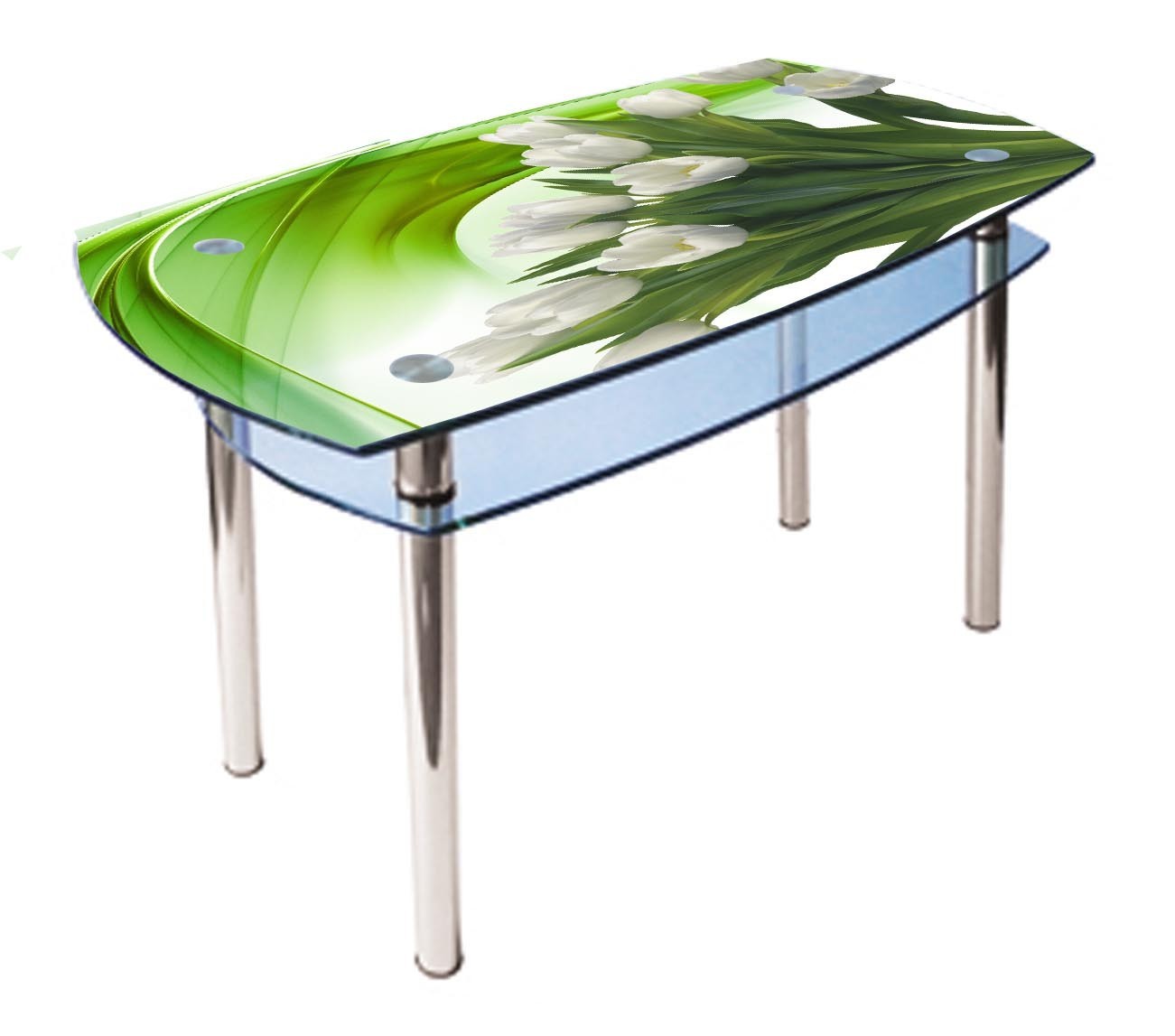 

Обеденный стеклянный стол Glass Antonik КС-2 зеленый с фотопечатью №32 (900х600х750 мм)