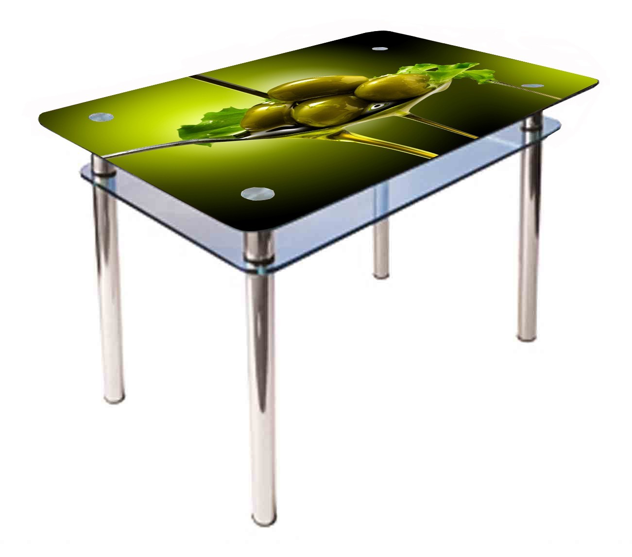 

Обеденный стеклянный стол Glass Antonik КС-1 оливковый с фотопечатью №210 (1100х700х750 мм)