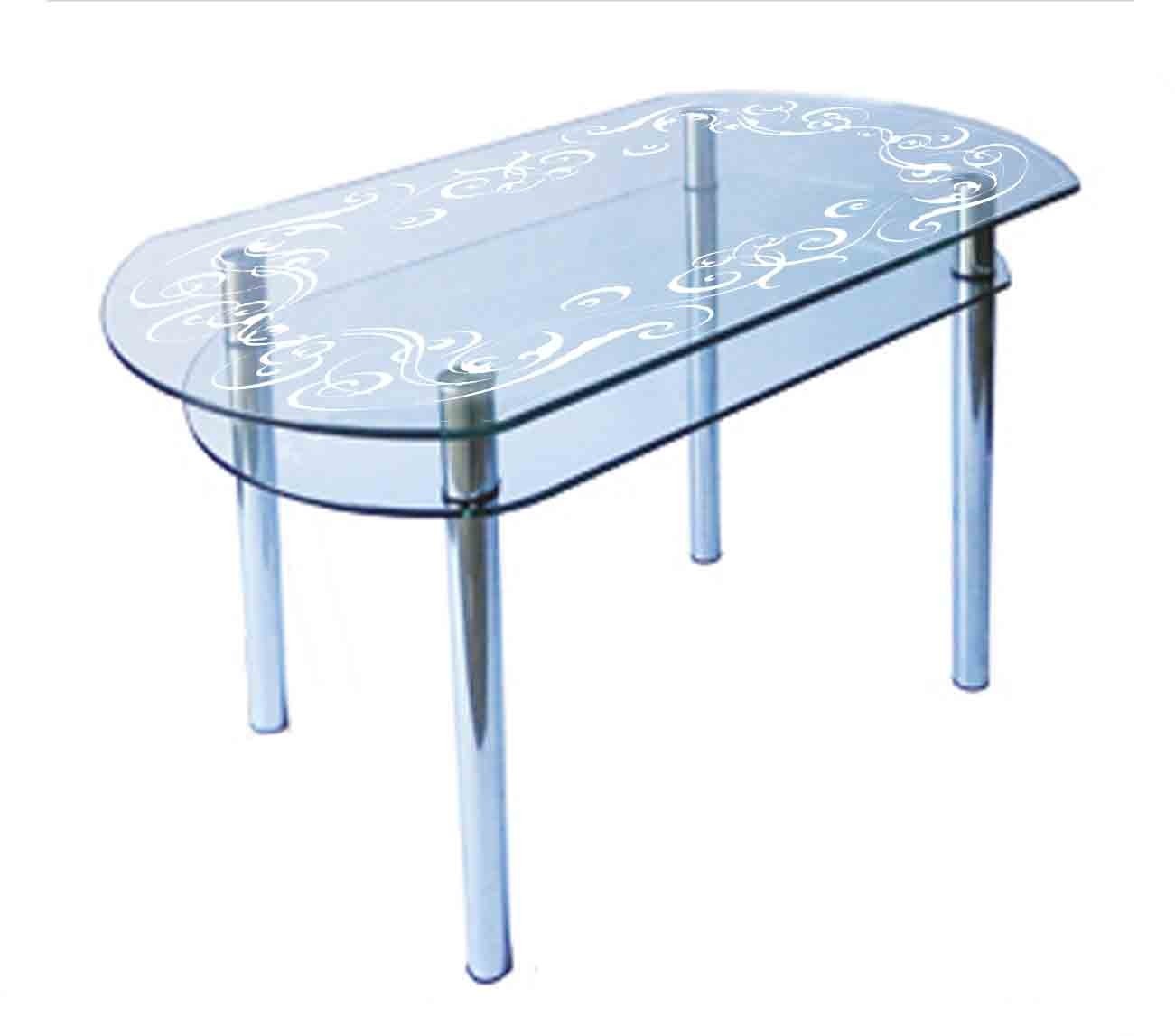 

Обеденный стеклянный стол Glass Antonik КС-5 прозрачный с пескоструем №50 (900х600х750 мм)