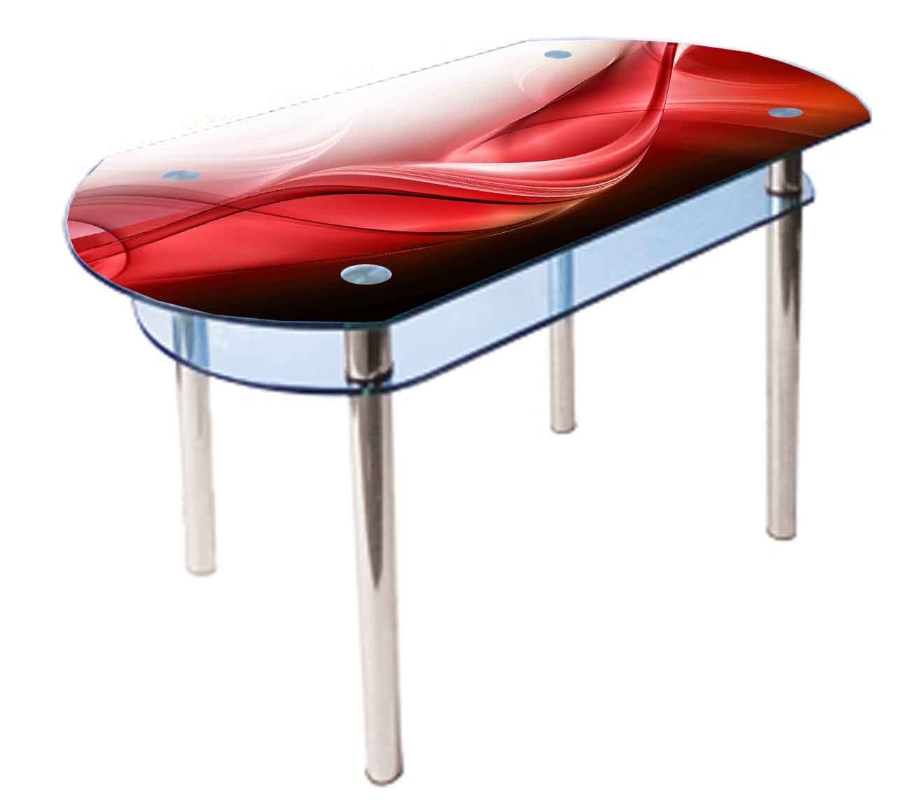 

Обеденный стеклянный стол Glass Antonik КС-5 красный с фотопечатью №54 (1200х800х750 мм)