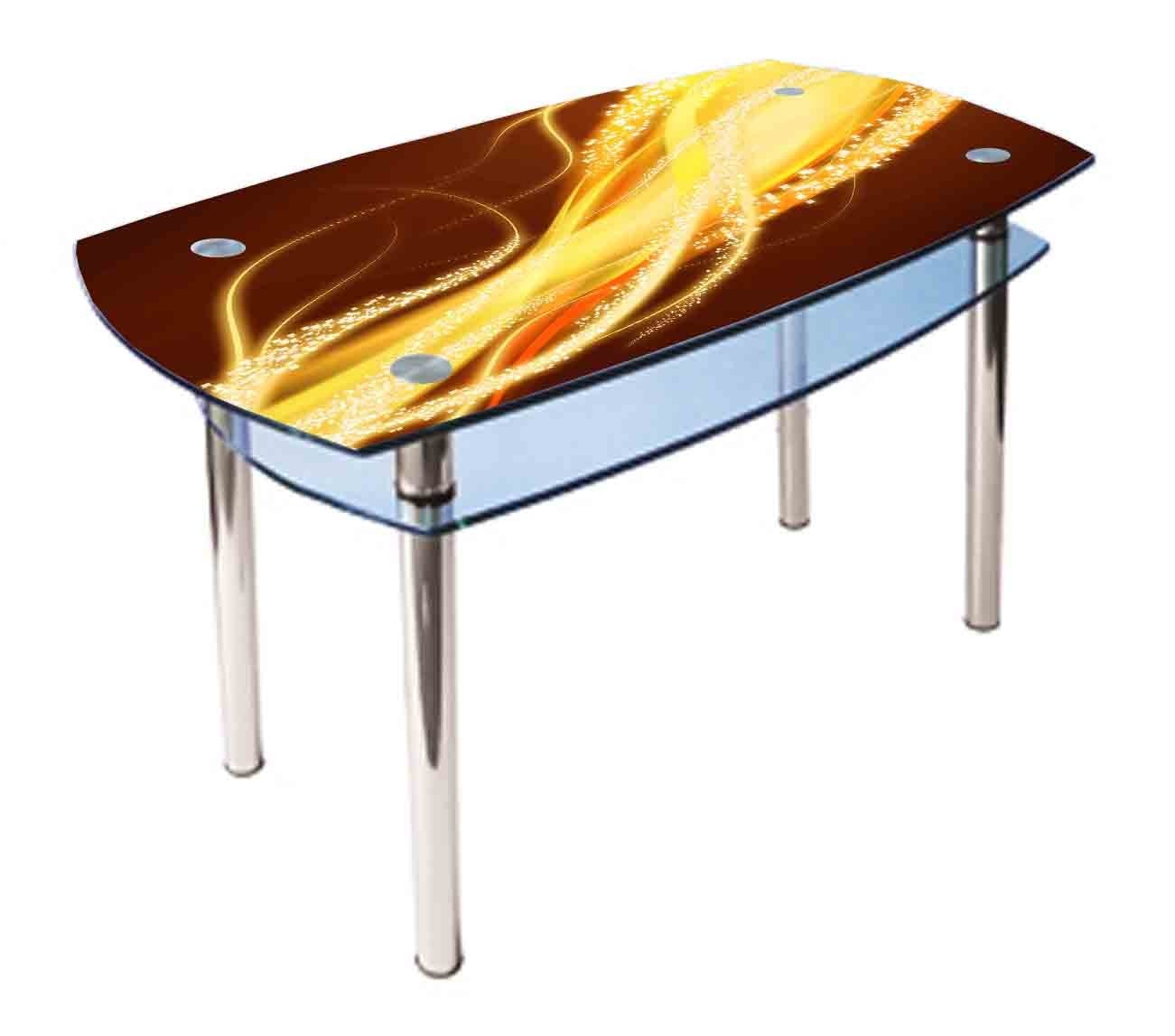 

Обеденный стеклянный стол Glass Antonik КС-2 желтый с фотопечатью №47 (1100х700х750 мм)