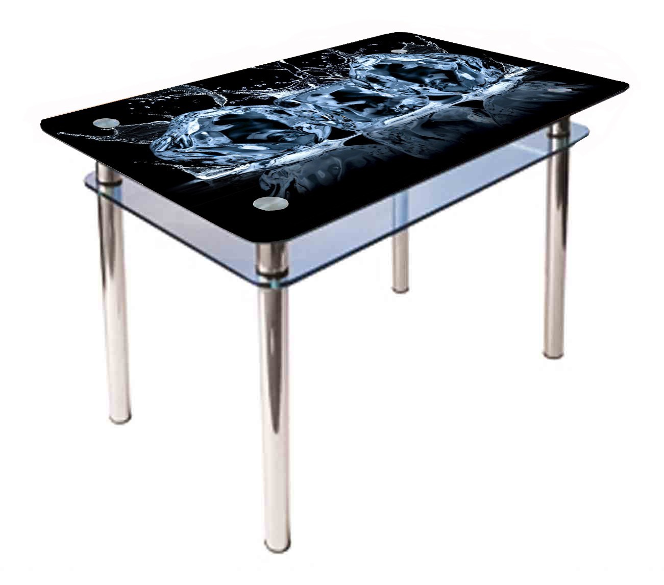 

Обеденный стеклянный стол Glass Antonik КС-1 голубой с фотопечатью №184 (900х600х750 мм)