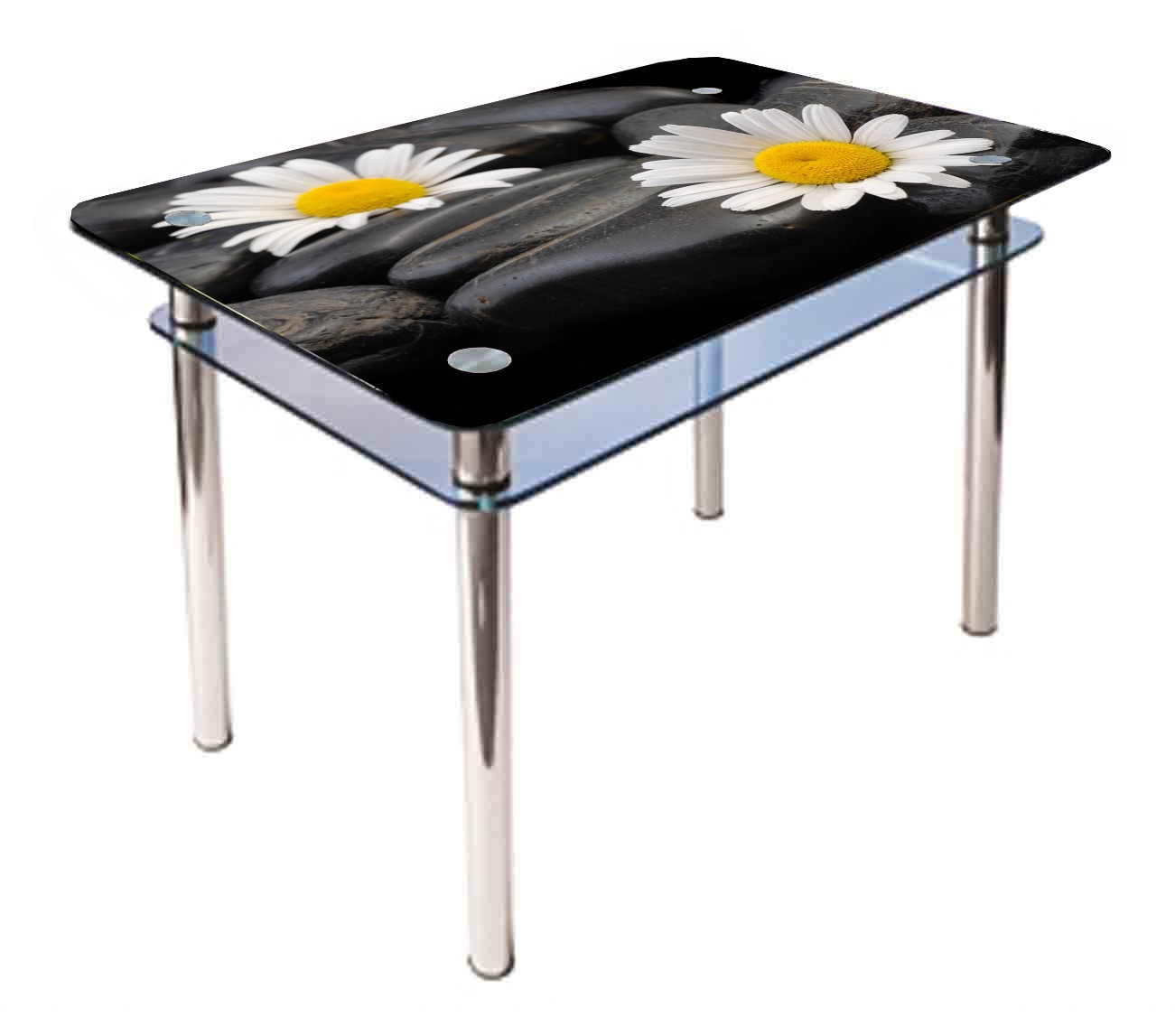 

Обеденный стеклянный стол Glass Antonik КС-1 черный с фотопечатью №100 (1000х600х750 мм)