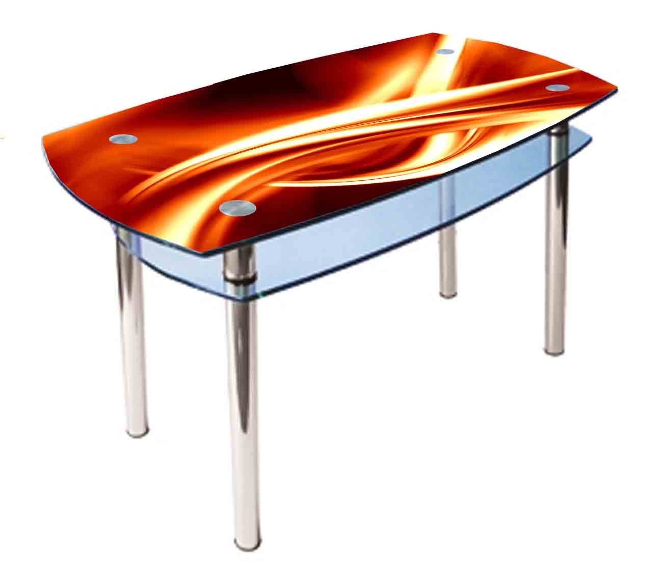 

Обеденный стеклянный стол Glass Antonik КС-2 "Пламя" с фотопечатью №46 (900х600х750 мм)