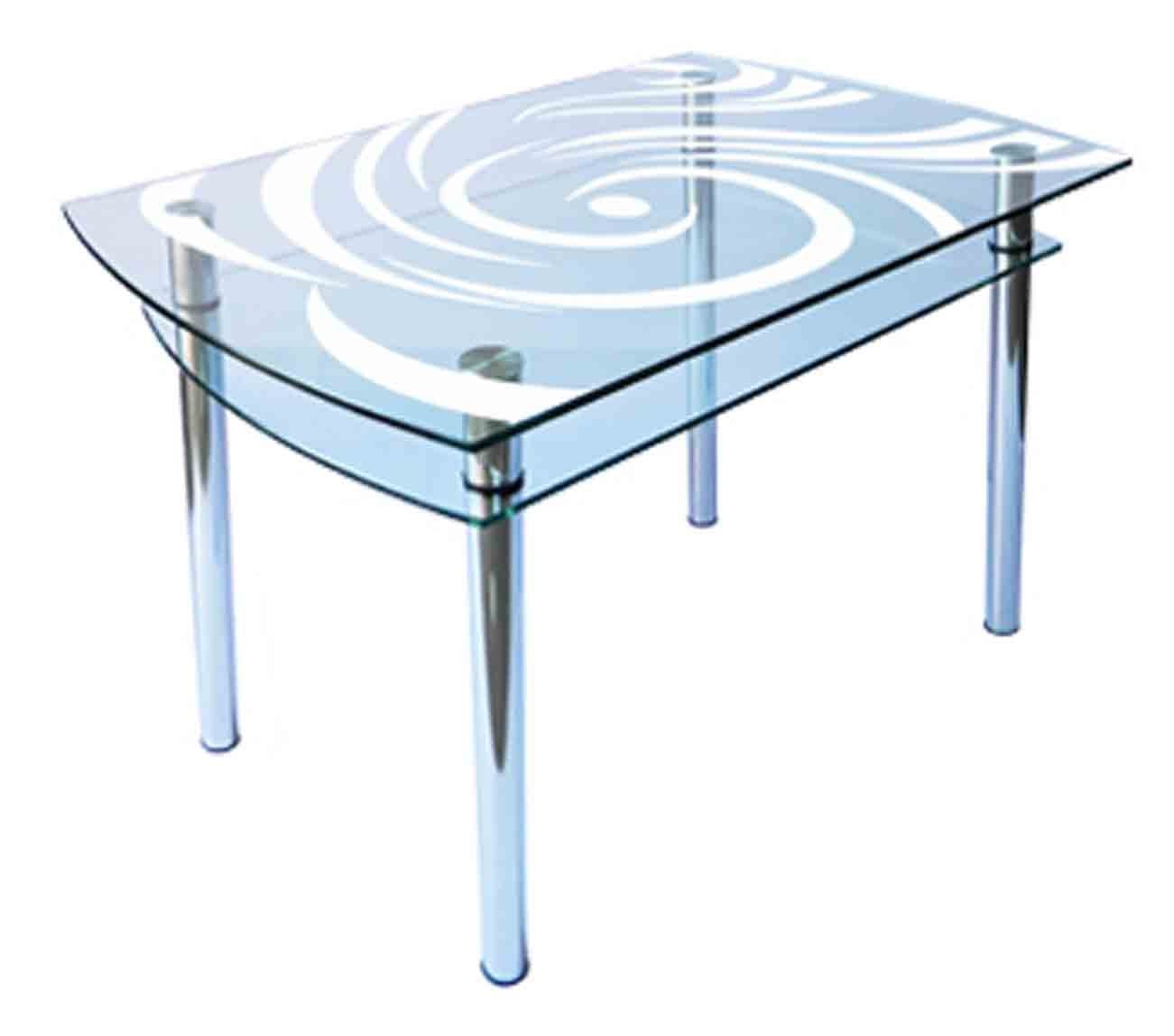 

Обеденный стеклянный стол Glass Antonik КС-4 прозрачный с пескоструем №53 (1200х800х750 мм)