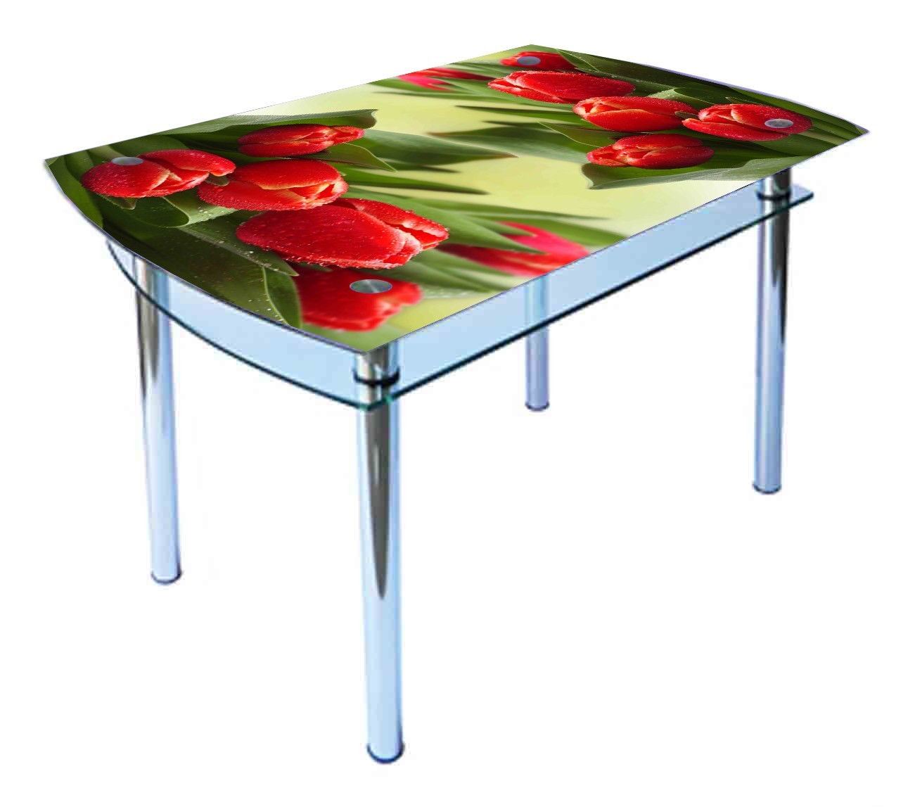 

Обеденный стеклянный стол Glass Antonik КС-4 красный с фотопечатью №175 (900х600х750 мм)