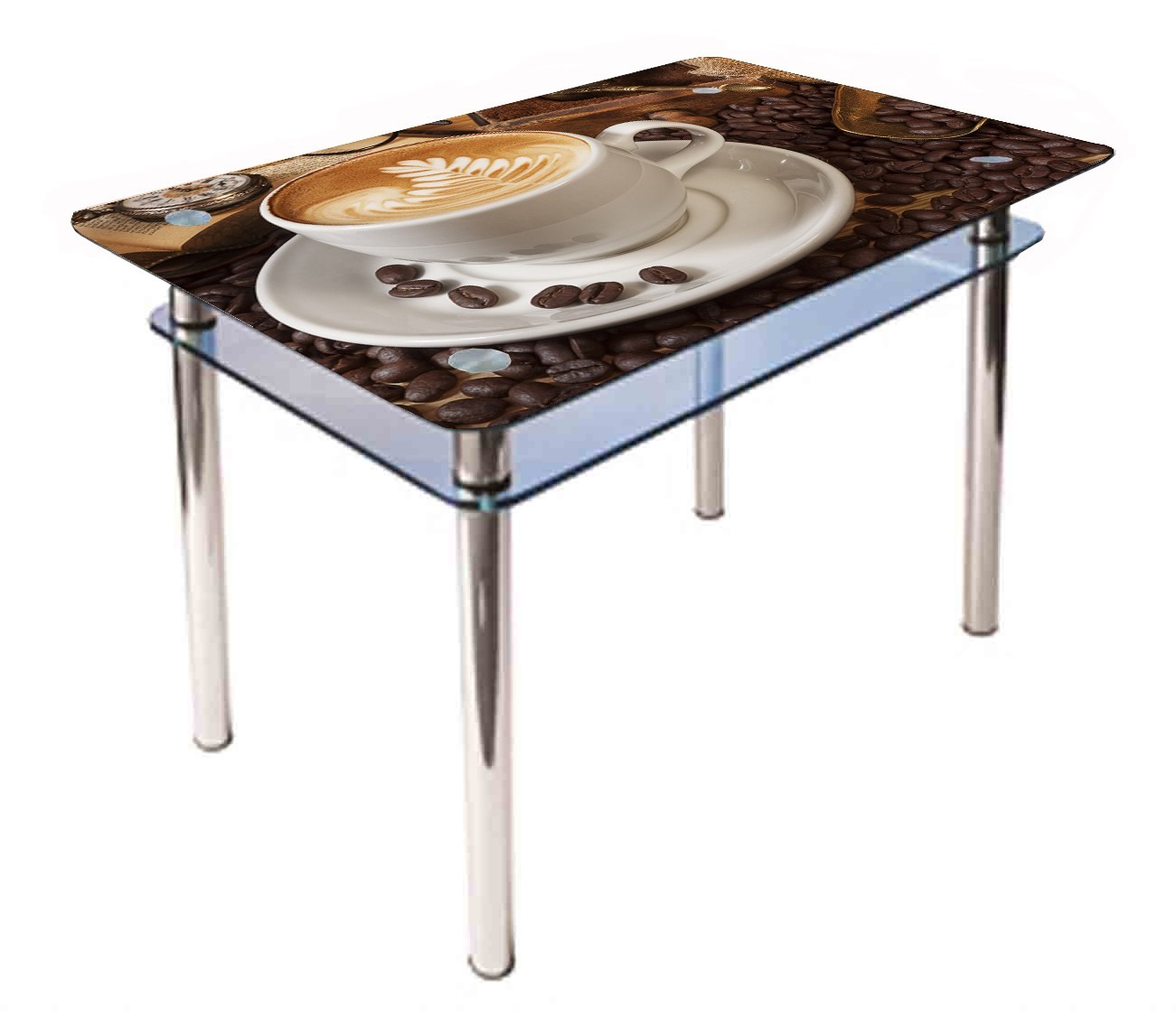 

Обеденный стеклянный стол Glass Antonik КС-1 коричневый с фотопечатью №188 (1200х800х750 мм)
