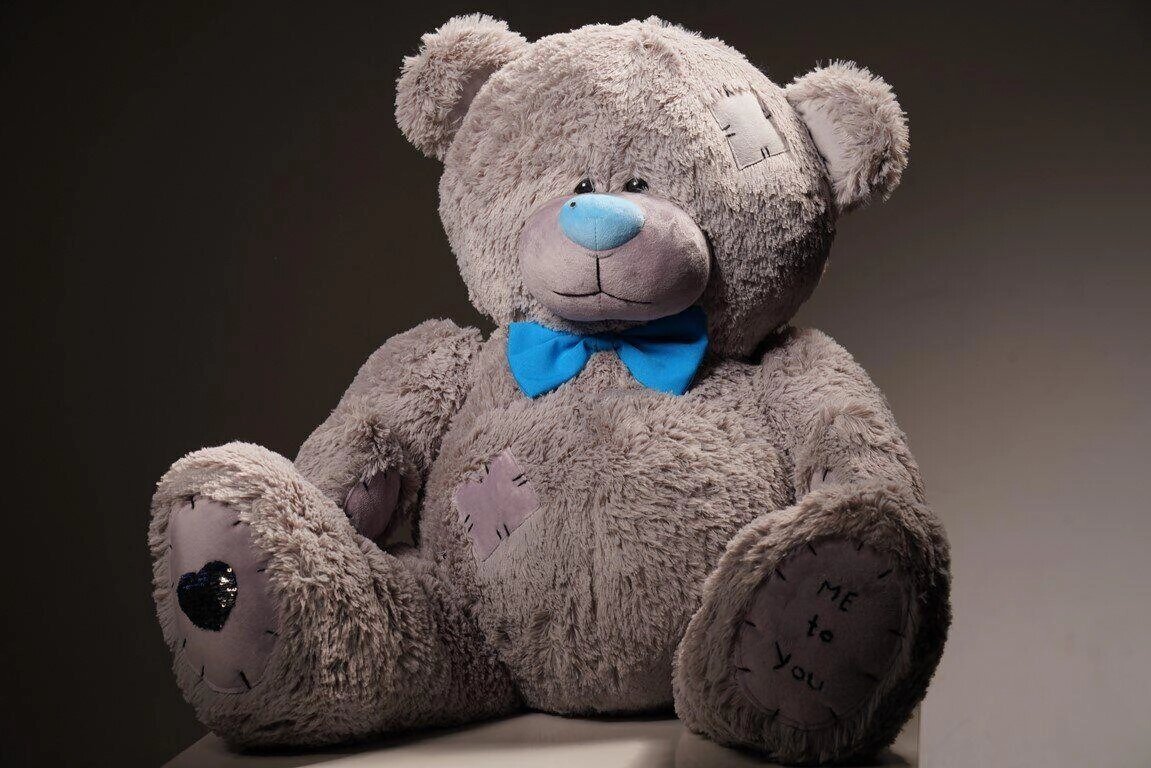 

Мишка с латками плюшевый Yarokuz Me To You 160 см Серый