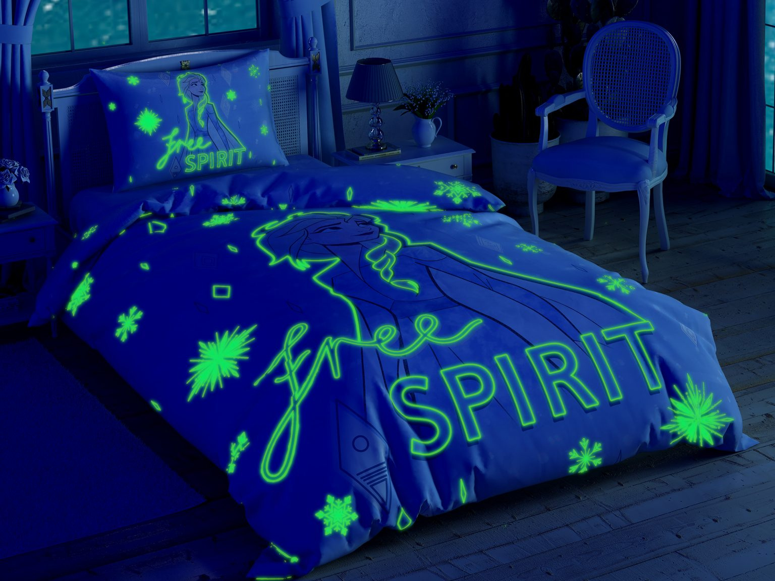

Комплект постельного белья Tac Disney DH Frozen 2 Free Spirit Glow подростковый