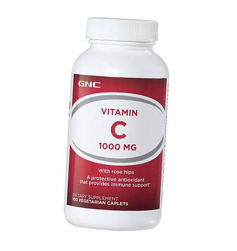 

Витамин С, Vitamin C 1000 caplet, GNC 100вегкаплет (36120143)
