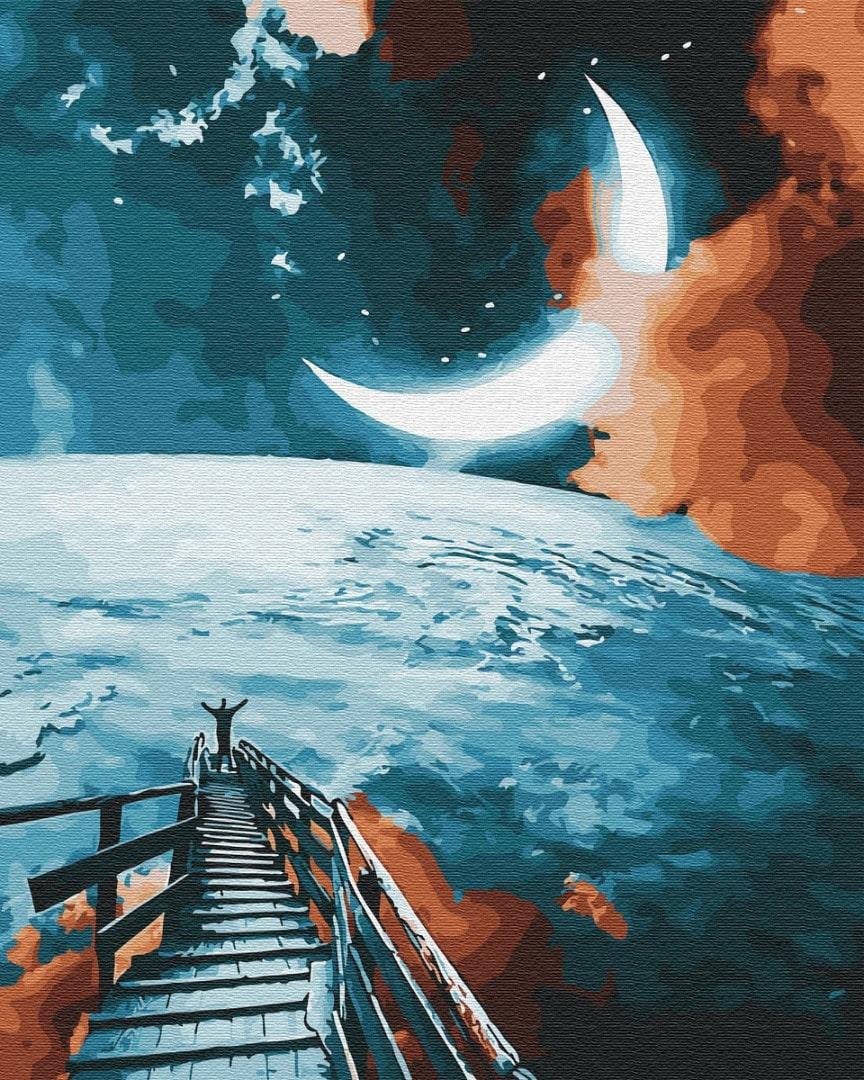 

Картина по номерам "Дорога на Луну" BrushMe холст на подрамнике 40x50см GX30581
