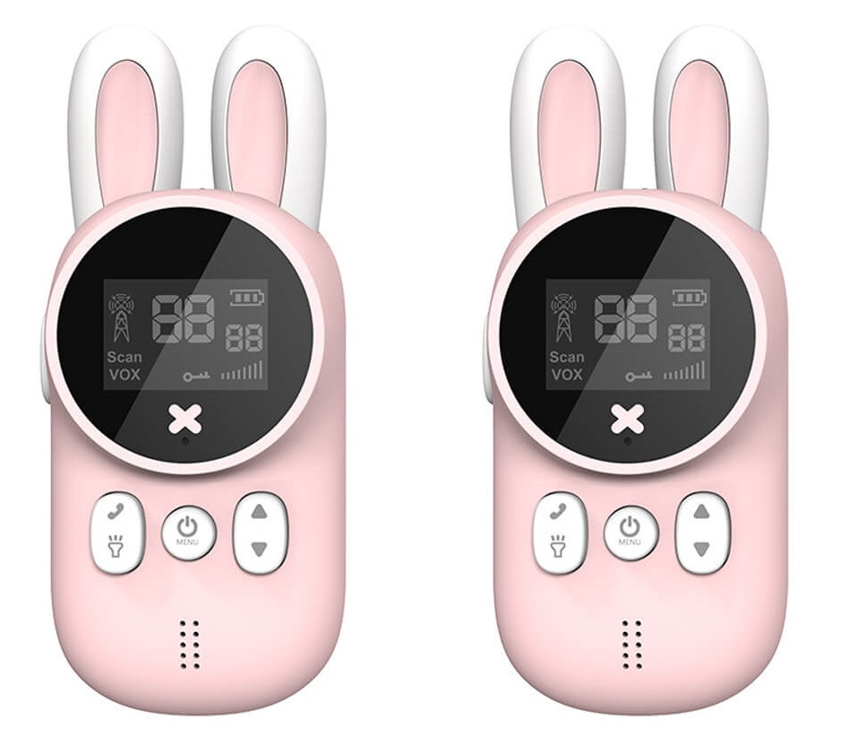 

Рации детские на батарейках с фонариком Children`s Rabbit Walkie Talkie Pink