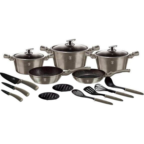 

Комплект посуду (BH-6163) Berlinger Haus Carbon Metallic Line 17 пр.