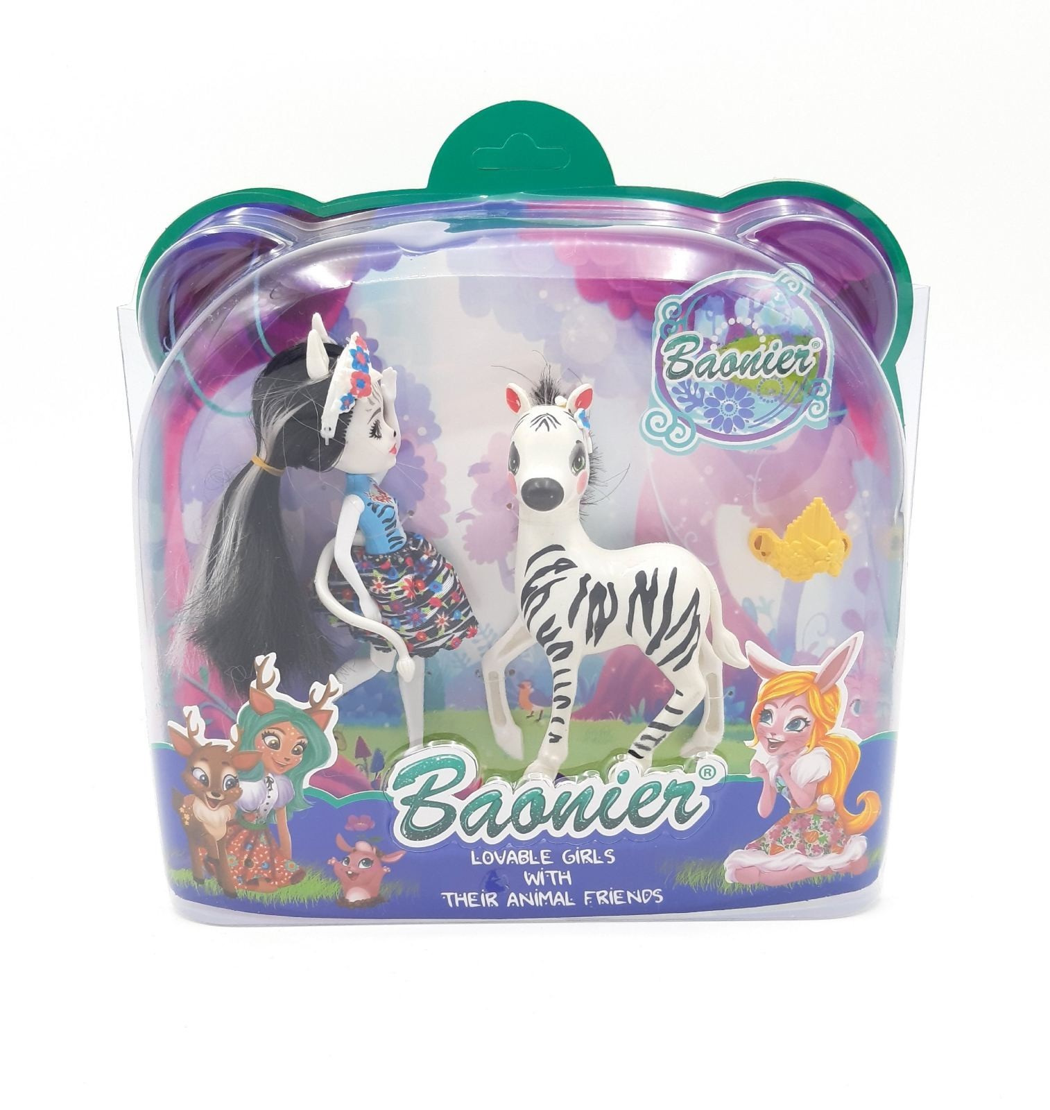 

Игровой набор Enchantimals, кукла и зебра