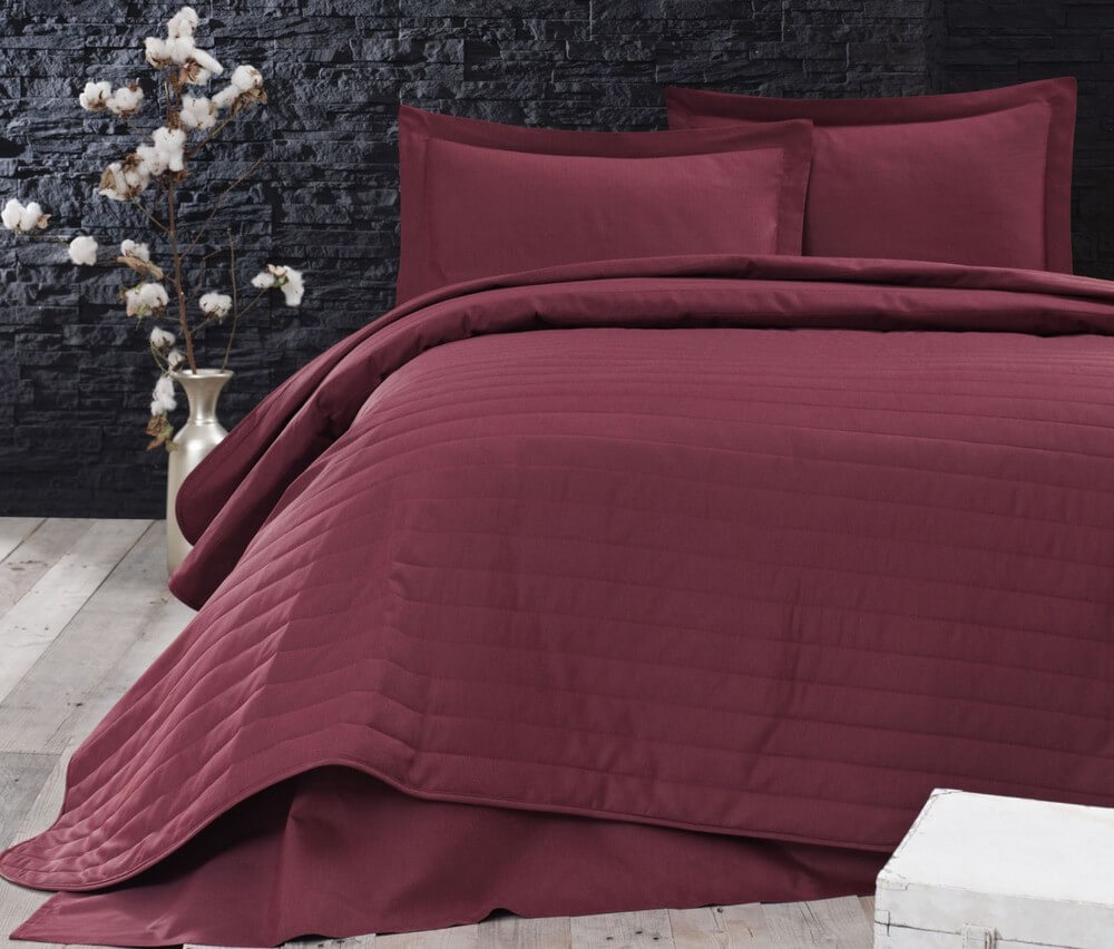 

Покрывало стеганое Eponj Home Monart Kapitoneli Bordo 220х240