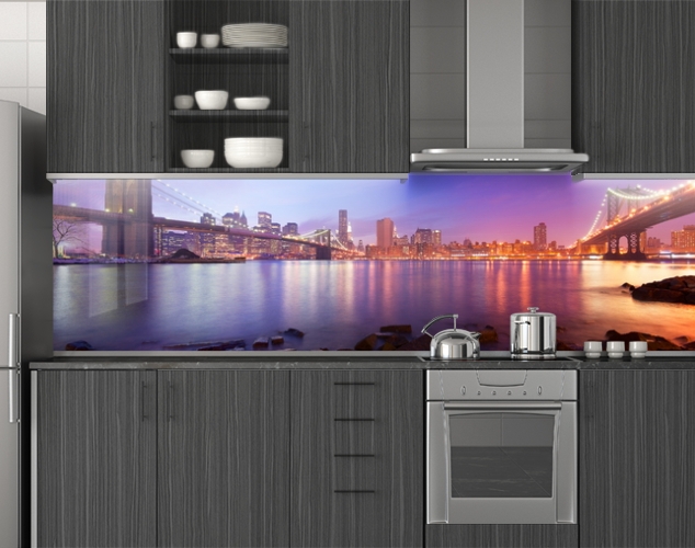 

Стеновая панель кухонная, Мосты 62x205см. (s_01_s_br115_Q)