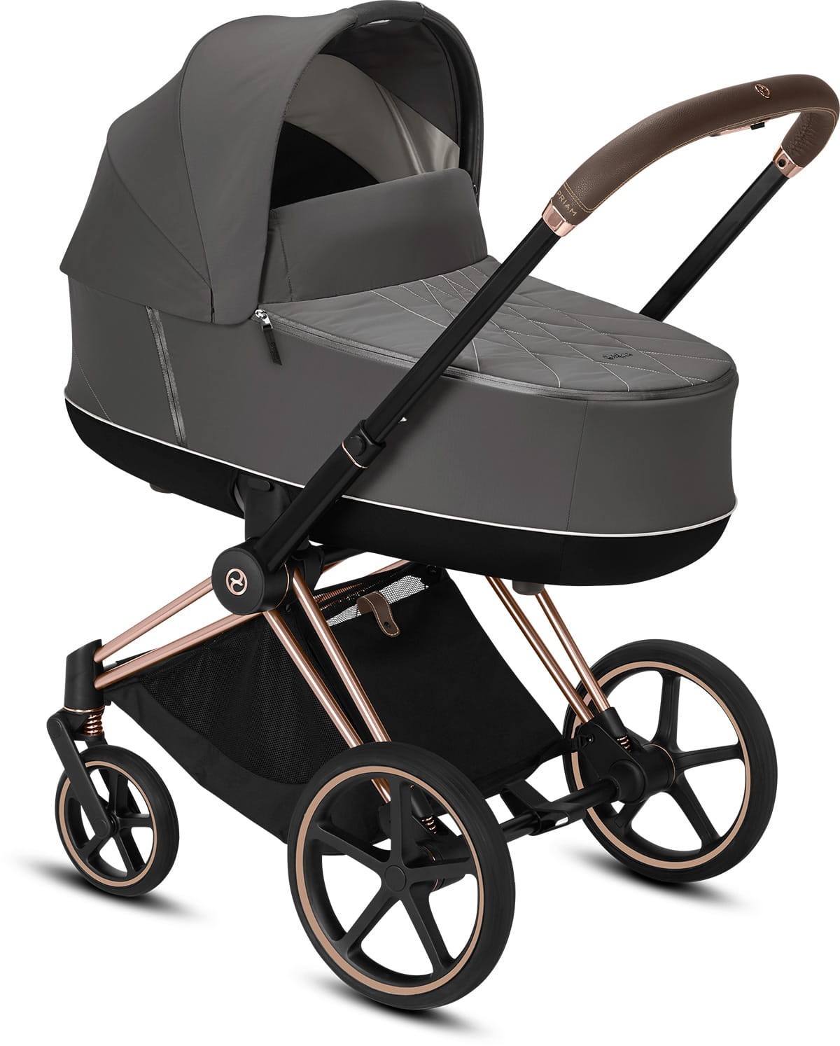 

Коляска для новорожденных Cybex Priam Soho Grey шасси Rose Gold