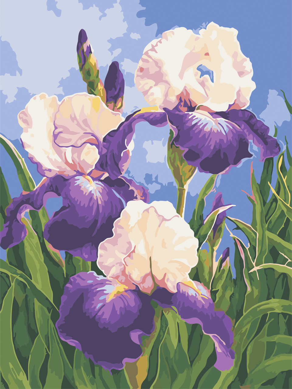 

Картина по номерам "Весенние ирисы" 30*40см