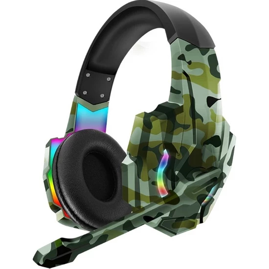 

Наушники для ПК Kаrler R9600 RGB. Проводная гарнитура с микрофоном Kарлер R9600 RGB в армейском стиле
