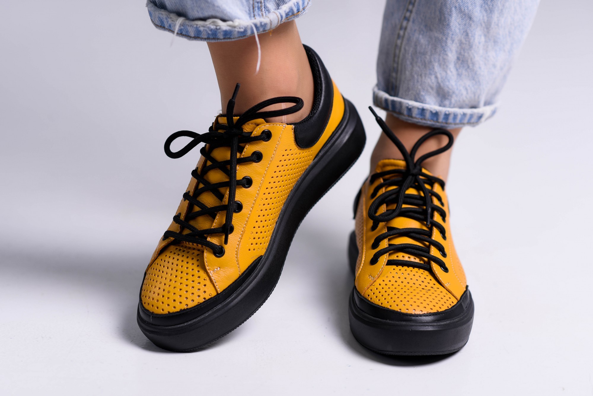 

Кеды Maya Shoes 2453 Желтые с черным 38р