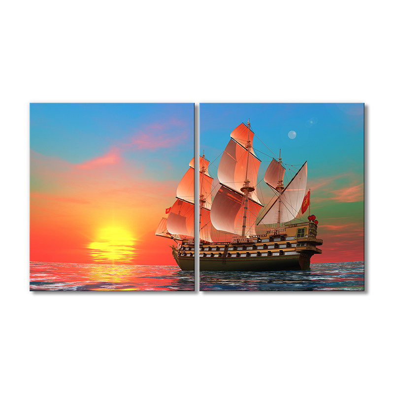 

Модульная картина Artel «Корабль и красный закат» 2 модуля 60x90 см