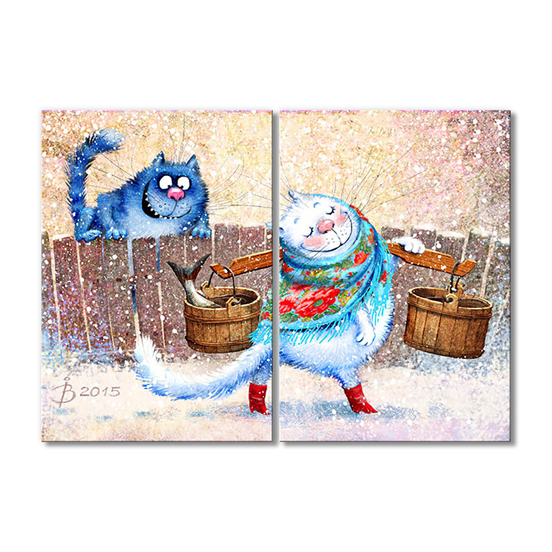 

Модульная картина Artel «Кошечка с коромыслом» 2 модуля 80x120 см
