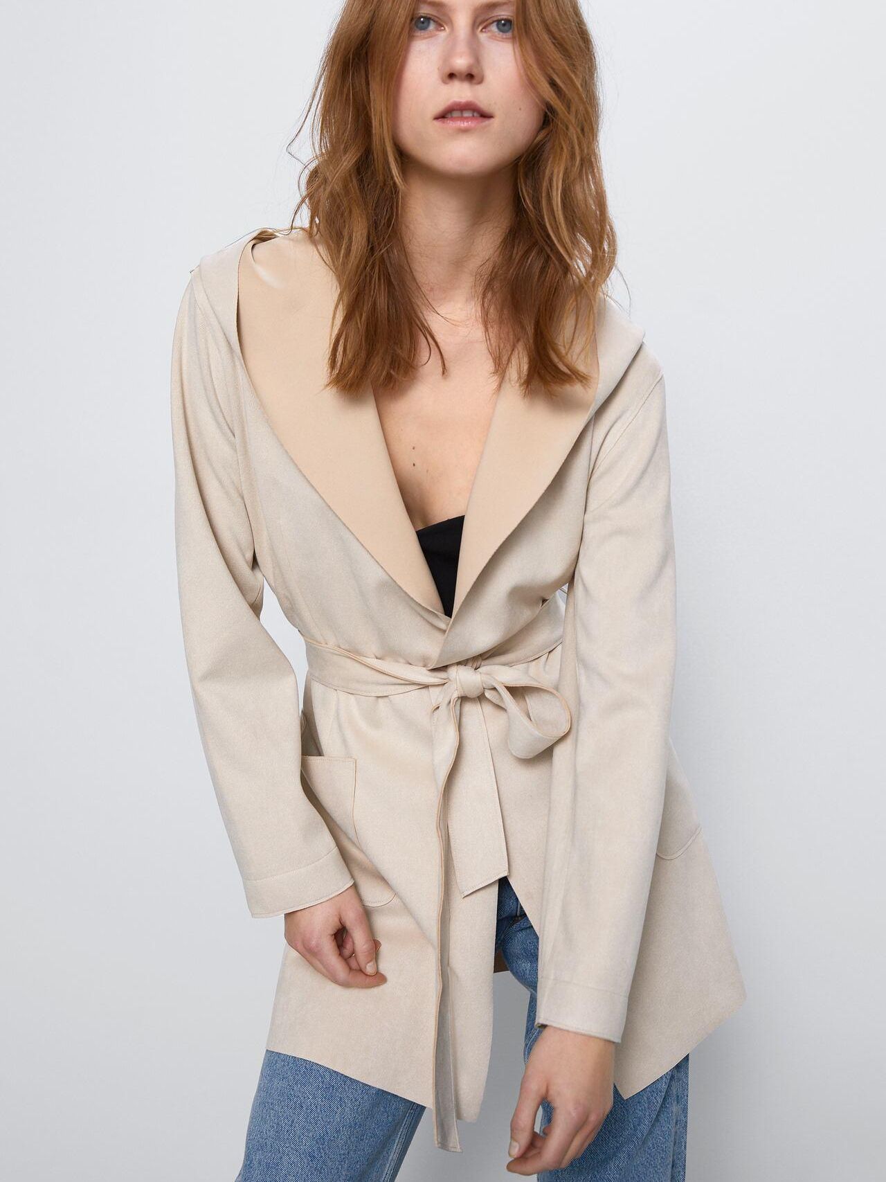 

Тренч Zara XAZ282286OSUU M Светло-бежевый